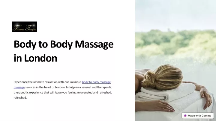 body to body massage in london