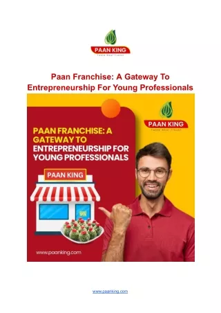 Best Banarasi Paan Franchise- Paanking