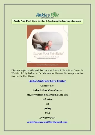 Ankle And Foot Care Center | Ankleandfootcarecenter.com