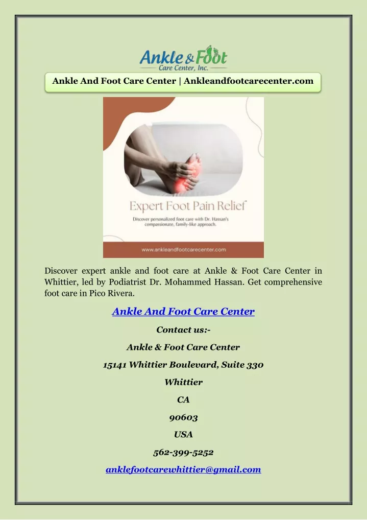 ankle and foot care center ankleandfootcarecenter