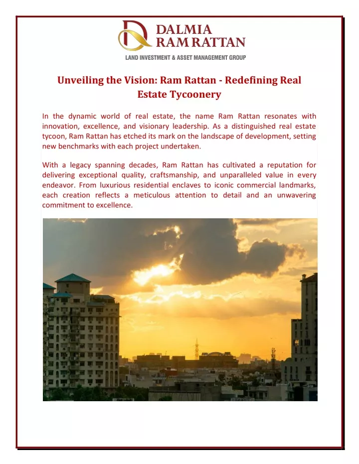 unveiling the vision ram rattan redefining real