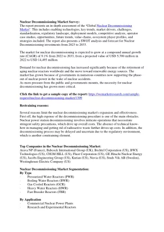 nuclear decommissioning market survey the report