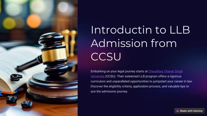 introductin to llb admission from ccsu