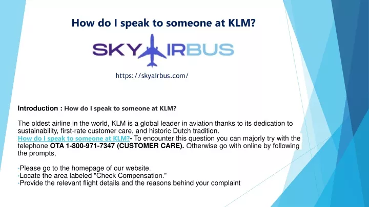 how do i speak to someone at klm