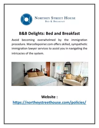 B&B Delights: Bed and Breakfast