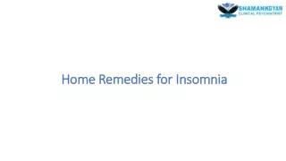 Home Remedies for Insomnia