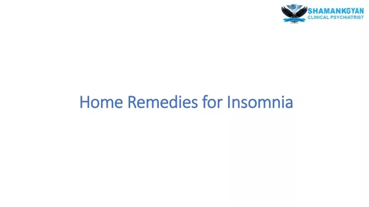 home remedies for insomnia