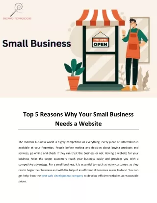 Top 5 Reasons Why Your Small Business Needs a Website