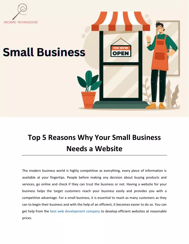 top 5 reasons why your small business needs