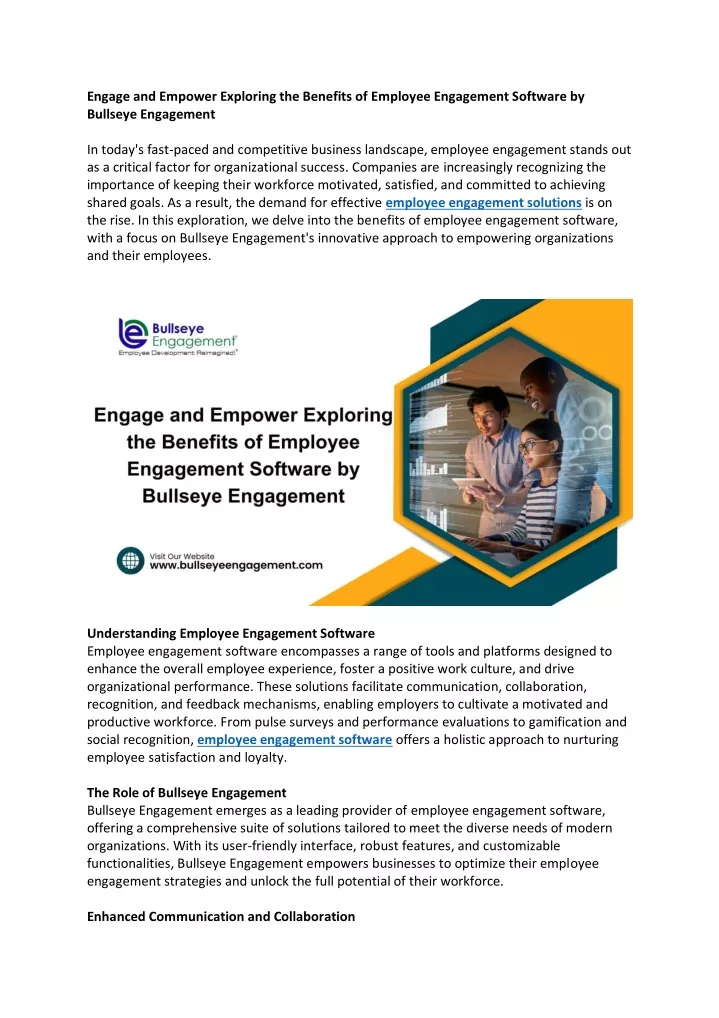 engage and empower exploring the benefits