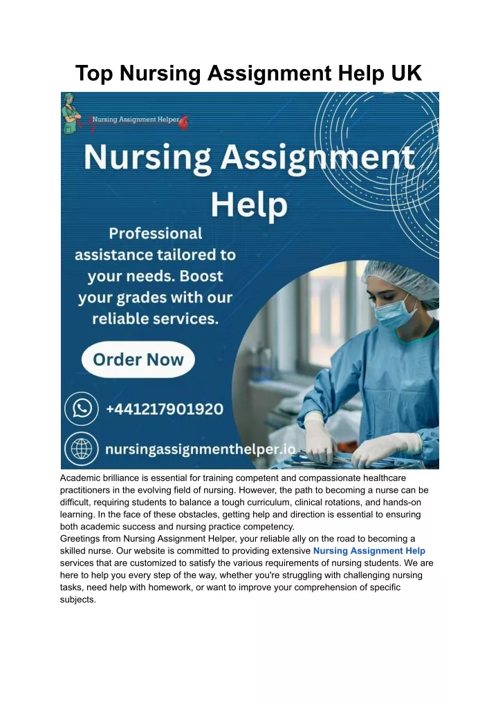 Ppt Top Nursing Assignment Help Uk Powerpoint Presentation Free Download Id 13093240