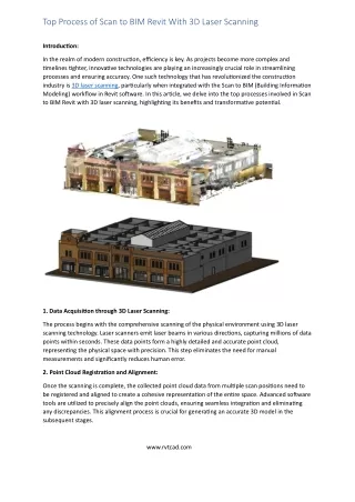 Top Process of Scan to BIM Revit With 3D Laser Scanning