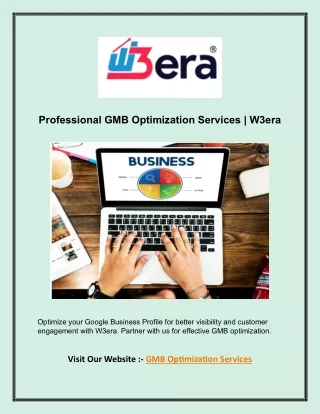 Trusted GMB Service Provider | Optimize Your Business Profile | W3era