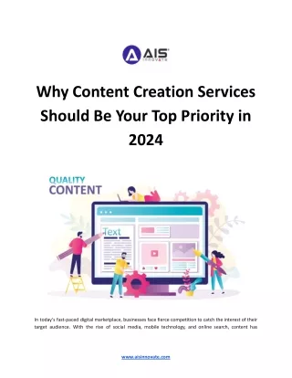 Why Content Creation Services Should Be Your Top Priority in 2024