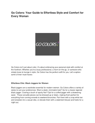 go colors your guide to effortless style