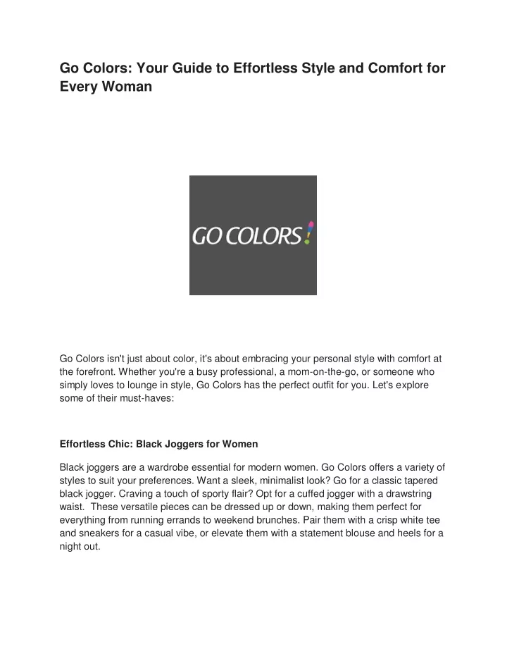 go colors your guide to effortless style