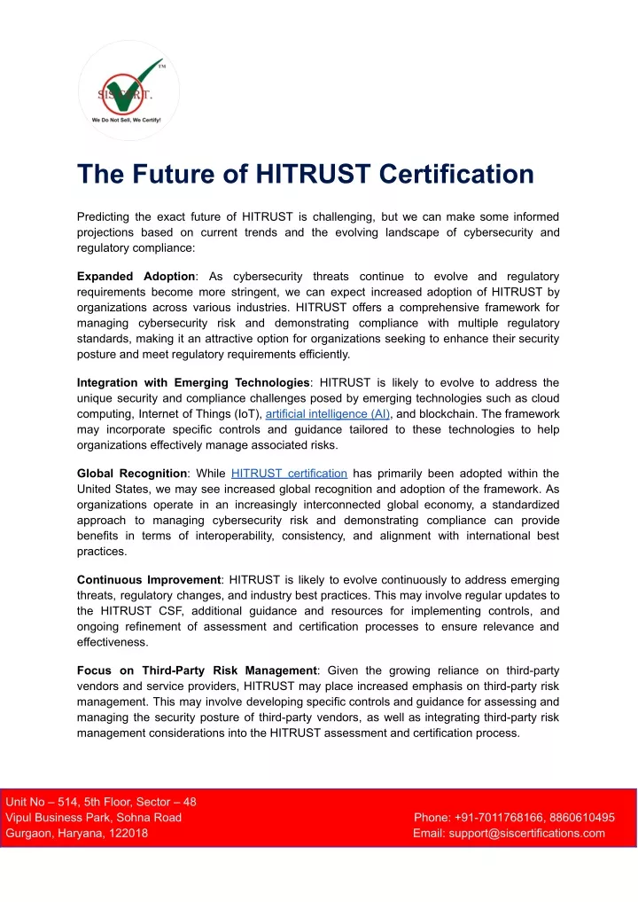 the future of hitrust certification