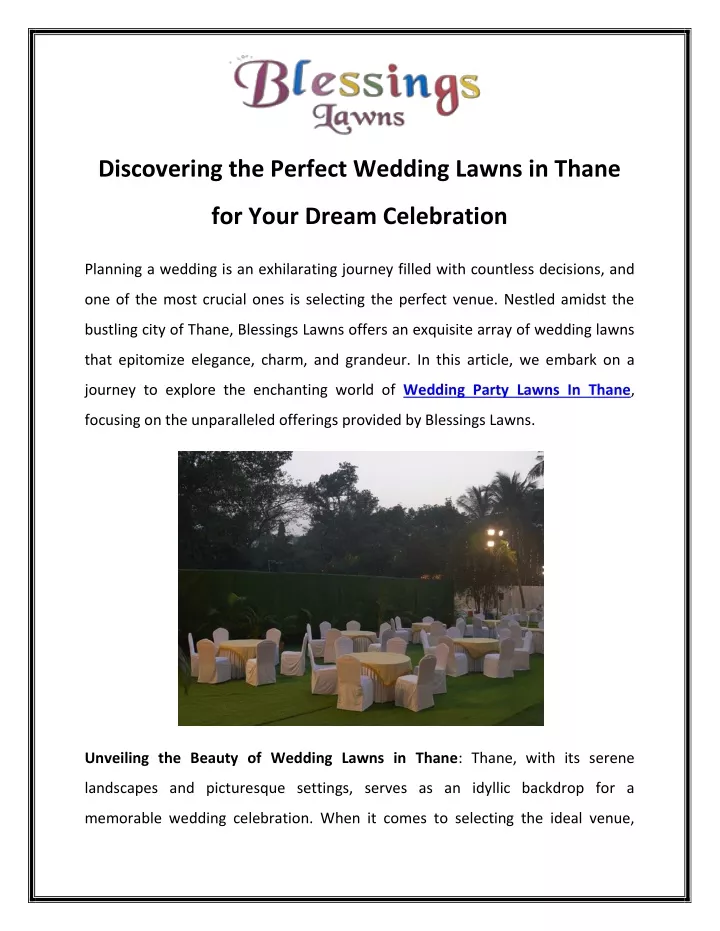 discovering the perfect wedding lawns in thane