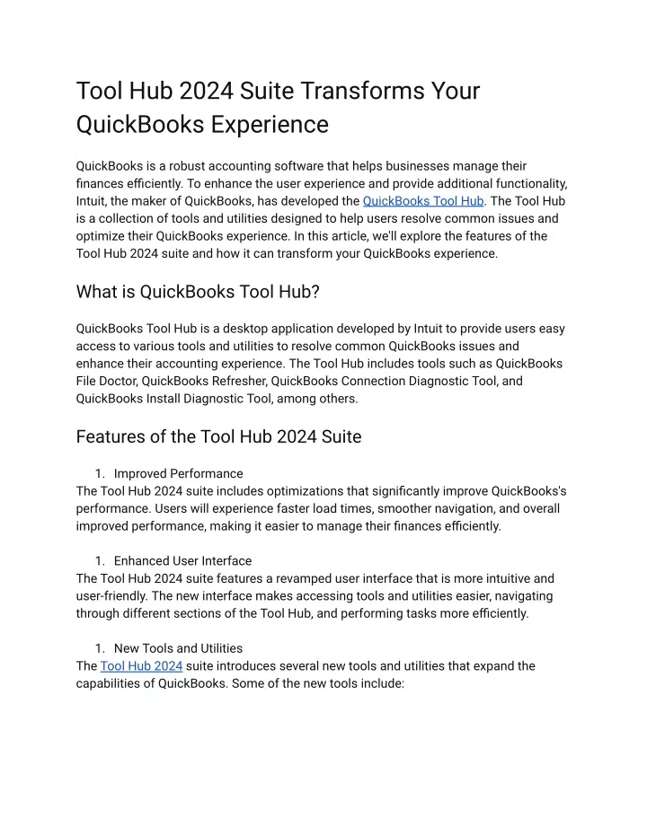 tool hub 2024 suite transforms your quickbooks