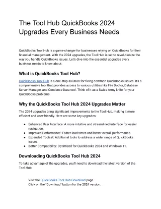 The Tool Hub QuickBooks 2024 Upgrades Every Business Needs
