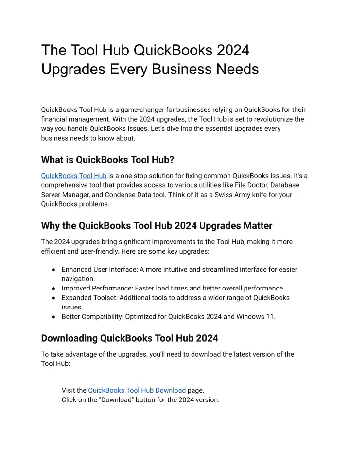 the tool hub quickbooks 2024 upgrades every