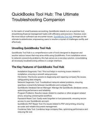 QuickBooks Tool Hub_ The Ultimate Troubleshooting Companion