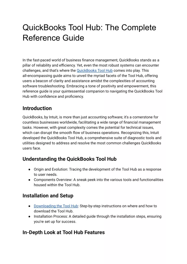 quickbooks tool hub the complete reference guide