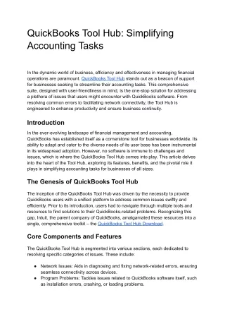 QuickBooks Tool Hub_ Simplifying Accounting Tasks
