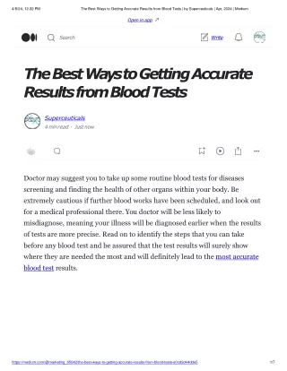 The Best Ways to Getting Accurate Results from Blood Tests _ by Superceuticals _ Apr, 2024 _ Medium