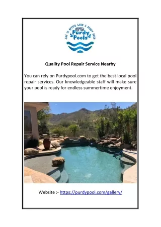 Quality Pool Repair Service Nearby