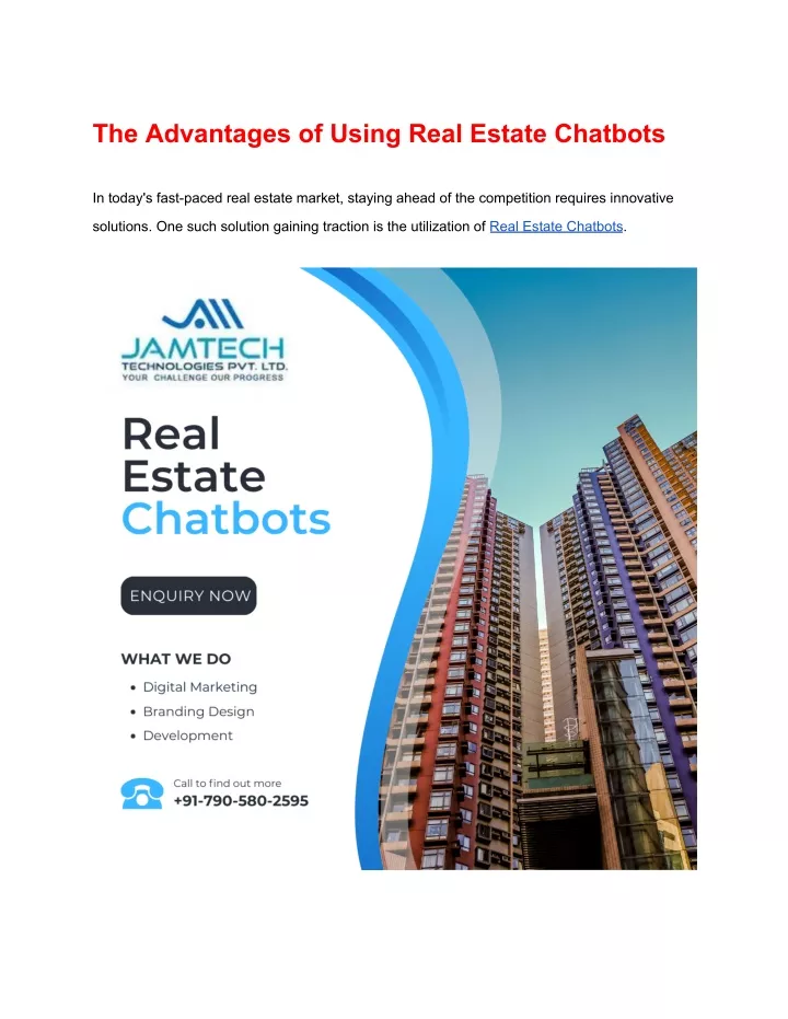the advantages of using real estate chatbots