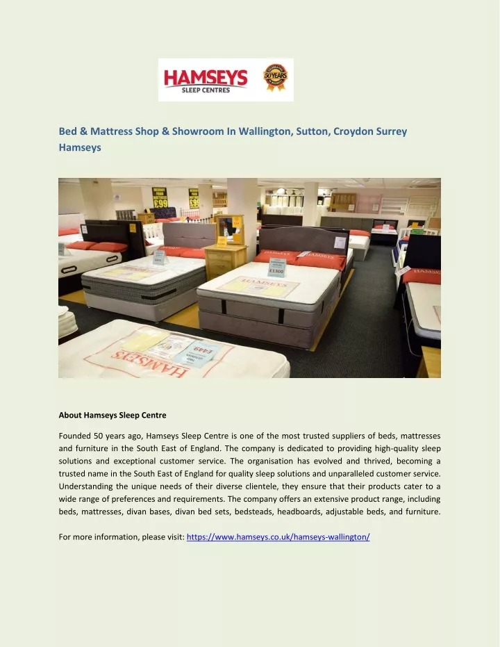 bed mattress shop showroom in wallington sutton