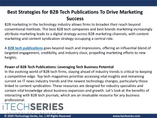 Best Strategies for B2B Tech Publications To Drive Marketing Success