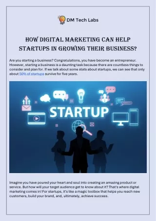How Digital Marketing Can Help Startups In Growing Their Business