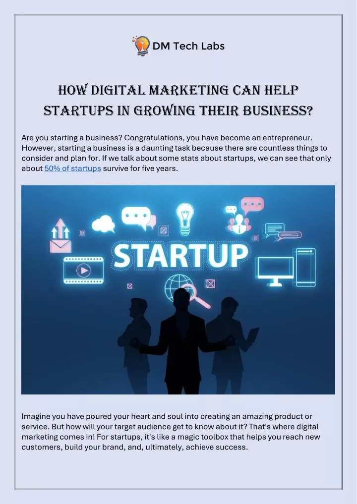 how digital marketing can help startups