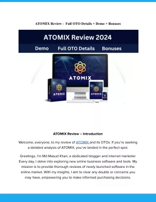 ATOMIX Review -  Full OTO Details   Demo   Bonuses