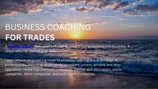 BUSINESS COACHING FOR TRADES