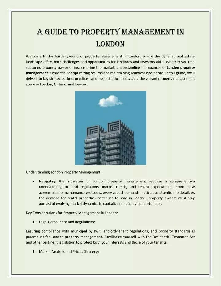 a guide to property management in london