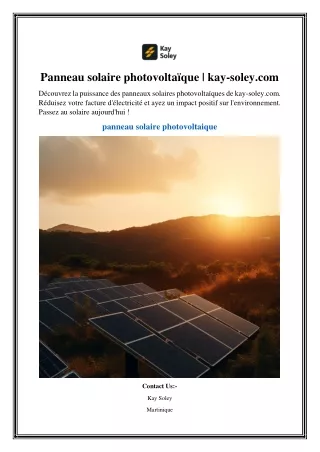 Panneau solaire photovoltaïque kay-soley