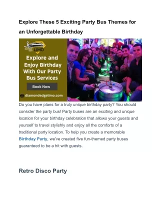 Explore These 5 Exciting Party Bus Themes for an Unforgettable Birthday