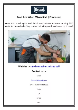 Send Sms When Missed Call   Enzak.com