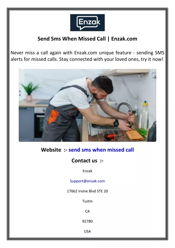 send sms when missed call enzak com