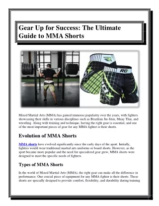 Gear Up for Success The Ultimate Guide to MMA Shorts