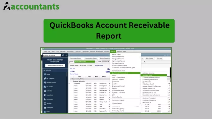 quickbooks account receivable report