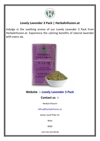 Lovely Lavender 3 Pack   Herbalinfusion.at