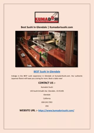 Best Sushi In Glendale | Kumadorisushi.com
