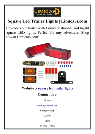 Square Led Trailer Lights  Limicars.com