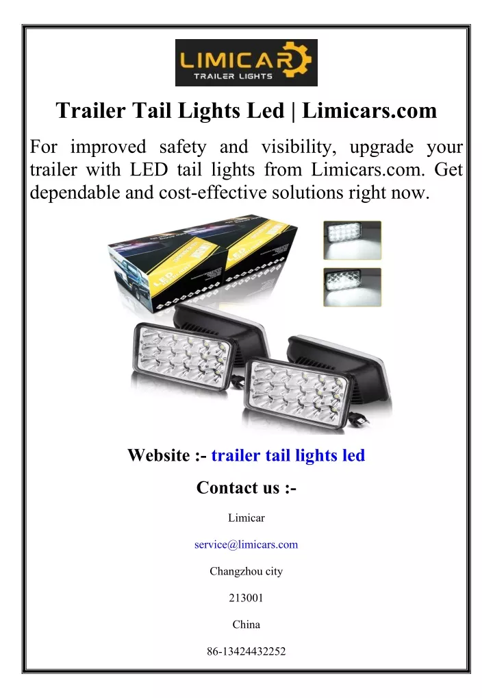 trailer tail lights led limicars com