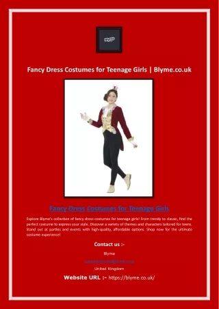 Fancy Dress Costumes for Teenage Girls | Blyme.co.uk