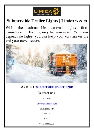 submersible trailer lights limicars com